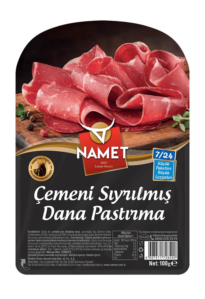 7/24 Çemeni Sıyrılmış Dana Pastırma